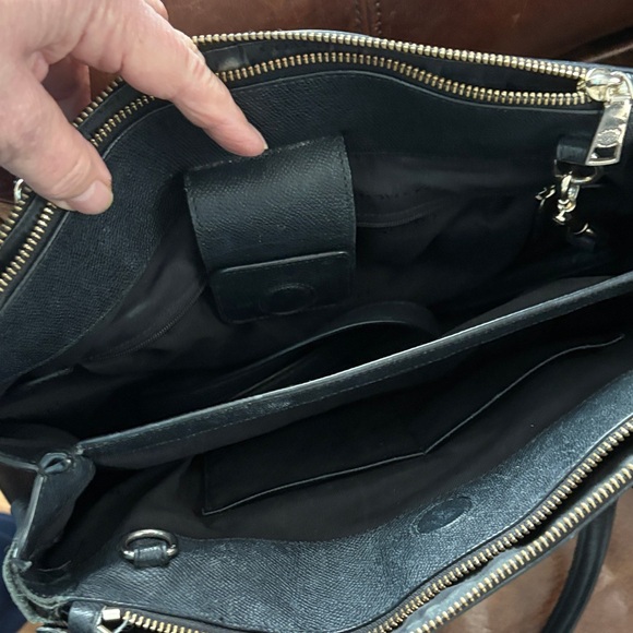 Coach Midnight Black Leather Tote - Picture 4 of 7